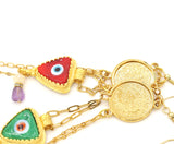 Statement Evil Eye and Gold Coin Earrings