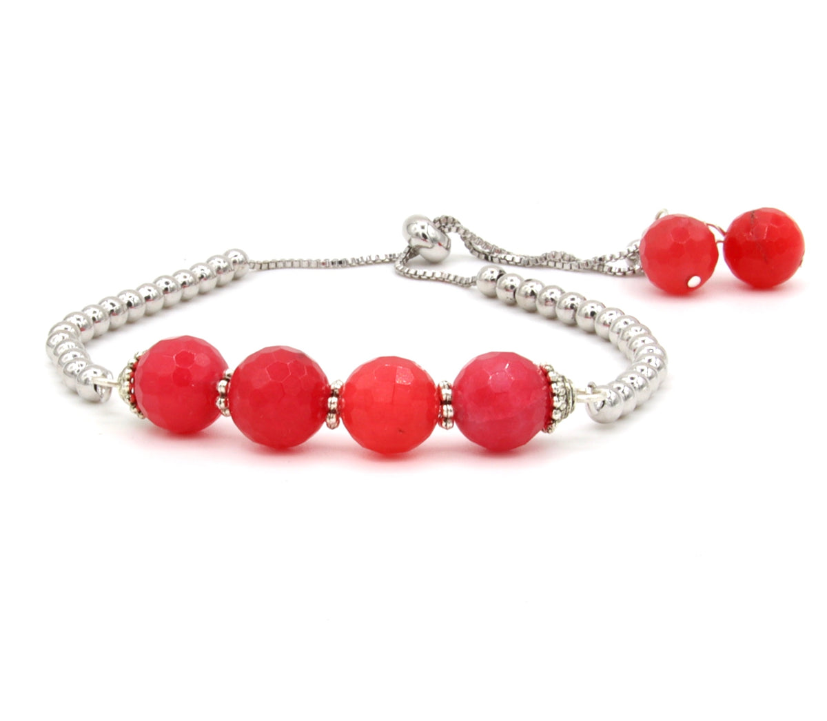 Silver and Red Crystals Bracelet – Zarite Jewelry