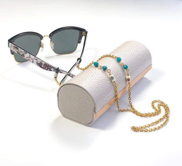 AGATE PEARL GOLD EYEGLASS CHAIN