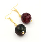 Large Agate Stone Gold Earrings
