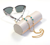 AGATE PEARL GOLD EYEGLASS CHAIN