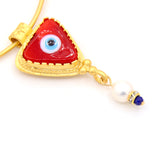 Large Red Evil Eye Gold Bracelet