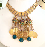 Enameled Jade Gold Kurdish Choker