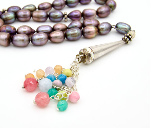 925 Silver Natural Pearl Islamic Prayer Beads