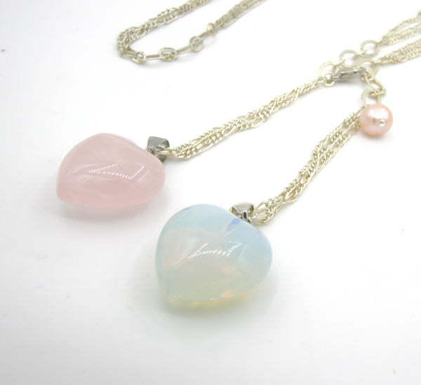 Silver Pearl Quartz Necklace