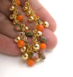 Delicate Coral and Jasper Gold Necklace