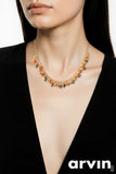 Delicate Coral and Jasper Gold Necklace