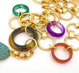 Gold Agate Rings Chain Belt