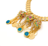 Enameled Jade Gold Kurdish Choker