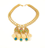 Enameled Jade Gold Kurdish Choker