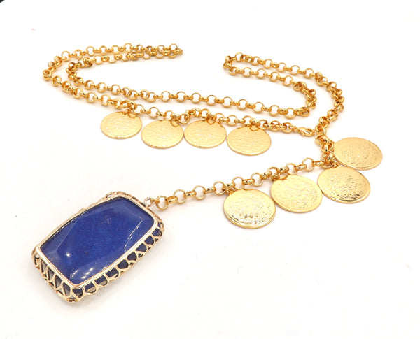 Lapis Lazuli Gold Chain Belt