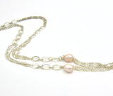 Silver Pearl Quartz Necklace