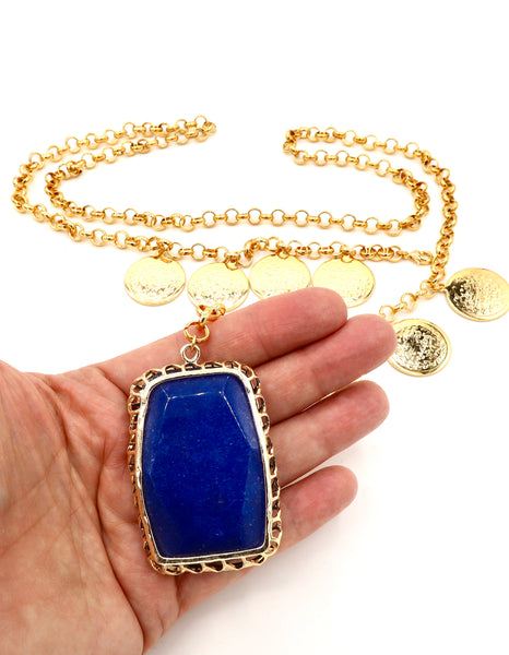 Lapis Lazuli Gold Chain Belt