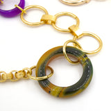 Gold Agate Rings Chain Belt