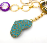 Gold Agate Rings Chain Belt