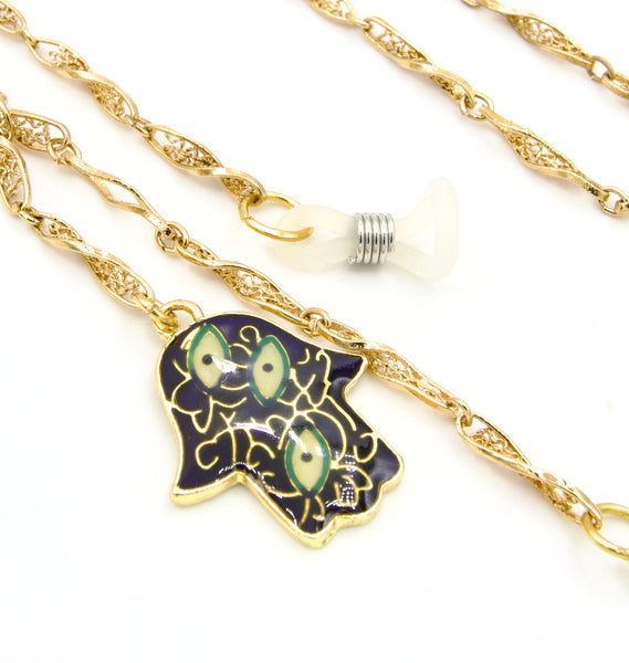 Hamsa Hand Gold Eyeglass Chain