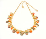 Delicate Coral and Jasper Gold Necklace