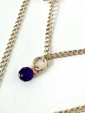 Sterling Silver Double Chain Amethyst Necklace