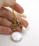 Pearl and Gemstone Pendent Necklace