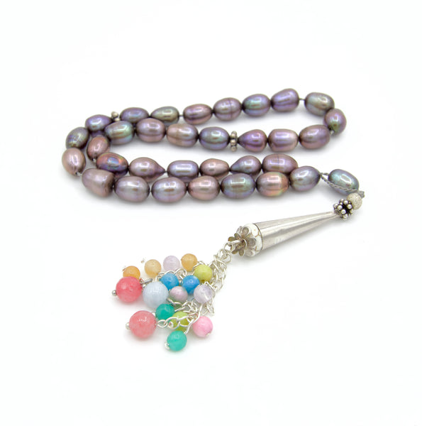 925 Silver Natural Pearl Islamic Prayer Beads