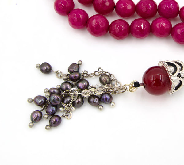 Jade and Pearl Sterling Silver Prayer Beads