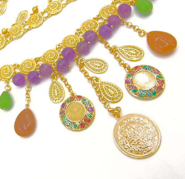Gemstone and Gold Coin Kurdish Belt
