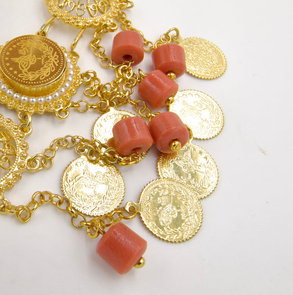 Gold Coral Kurdish Chain Belt