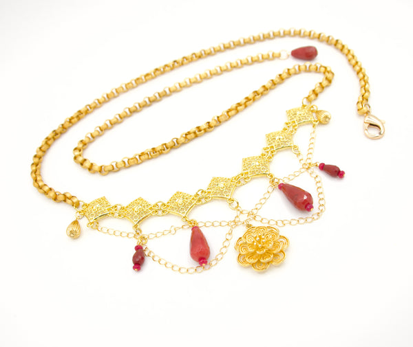 Two Tone Gold Chain and Jade Kurdish Belt