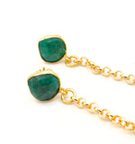 Jade Gold Coin Dangle Earrings