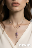 Sterling Silver Double Chain Amethyst Necklace