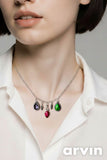 Amethyst Ruby Turquoise Sterling Silver Necklace