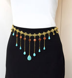 Howlite Turquoise Gold Belt