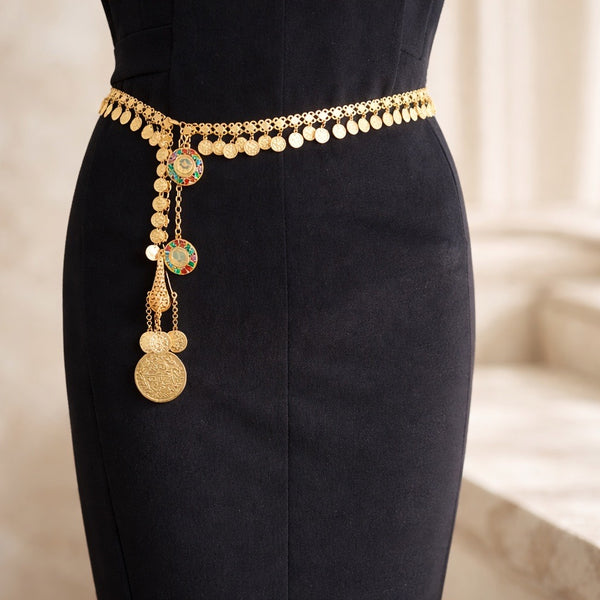 Delicate Gold Coin Chain Kurdish Belt/ Necklace
