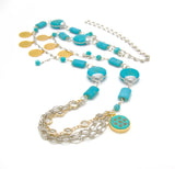 Silver Turquoise Long Necklace