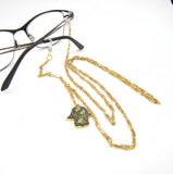 Hamsa Hand Gold Eyeglass Chain