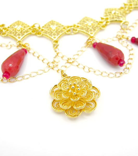 Two Tone Gold Chain and Jade Kurdish Belt