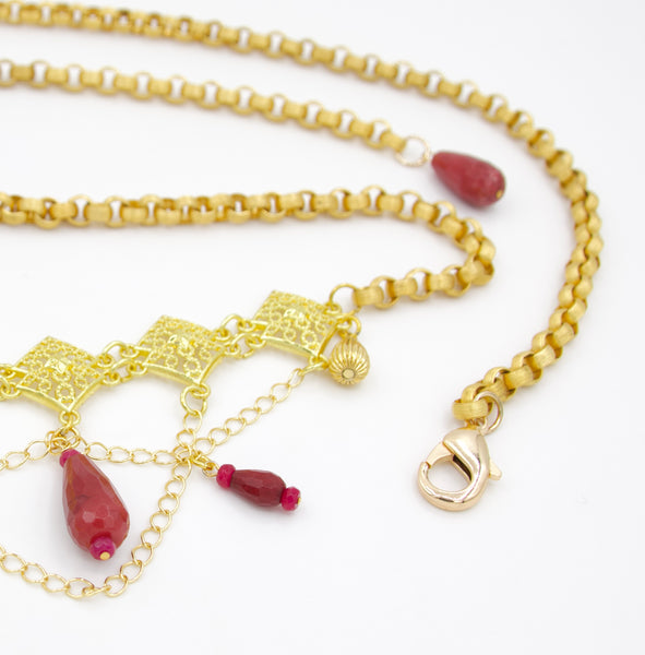 Two Tone Gold Chain and Jade Kurdish Belt