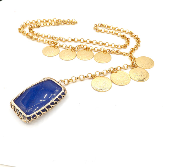 Lapis Lazuli Gold Chain Belt