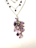 Sterling Silver Double Chain Amethyst Necklace