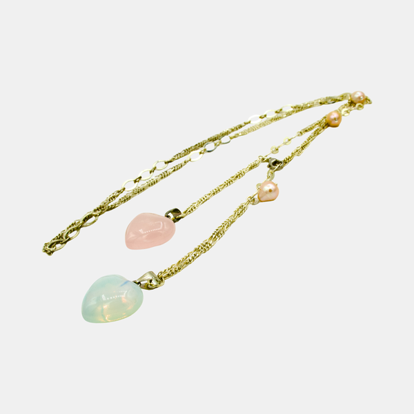 Silver Pearl Quartz Necklace