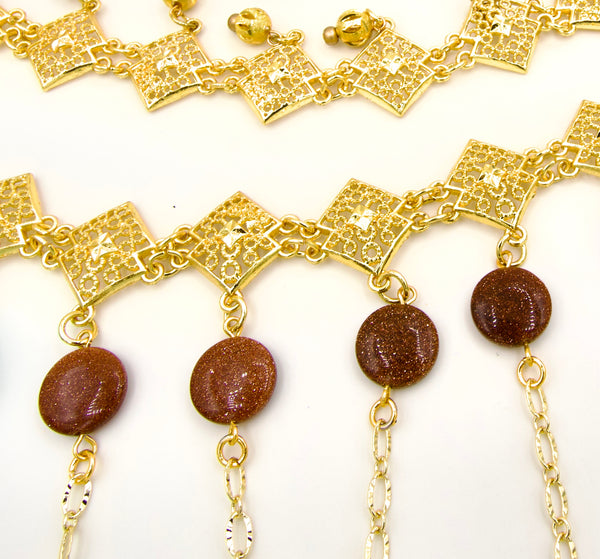 Howlite Turquoise Gold Belt