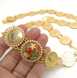 Gold Coin and Enameled Kurdish Belt