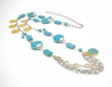 Silver Turquoise Long Necklace