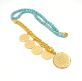 Islamic Turquoise Gold Coin Necklace