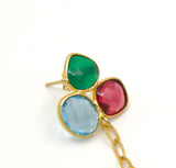 Gold Coin Quartz Earrings