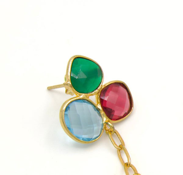 Gold Coin Quartz Earrings