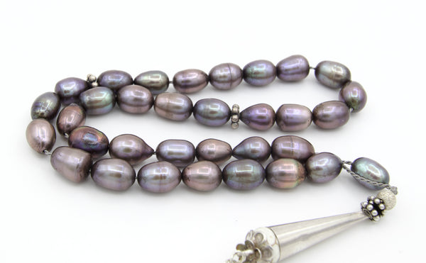925 Silver Natural Pearl Islamic Prayer Beads