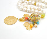 Pearl and Gold Coin Prayer Beads
