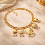 Gold Coin Pearl Necklace