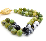 Green Agate Gold Islamic Prayer Beads